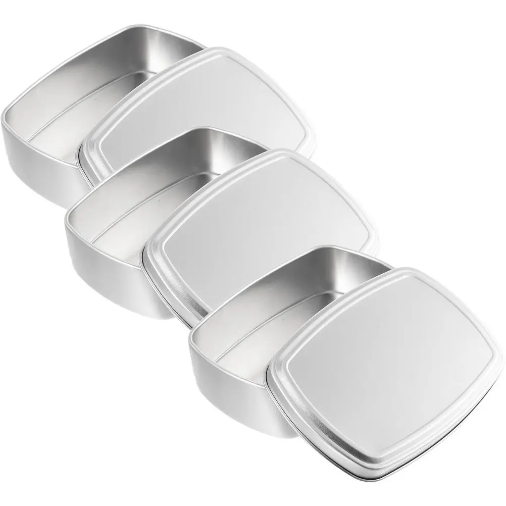 3Pcs Aluminum Soap Box Rectangular Lightweight Portable Storage Case Leakproof Lid for Travel Camping Daily Use Candy Containers