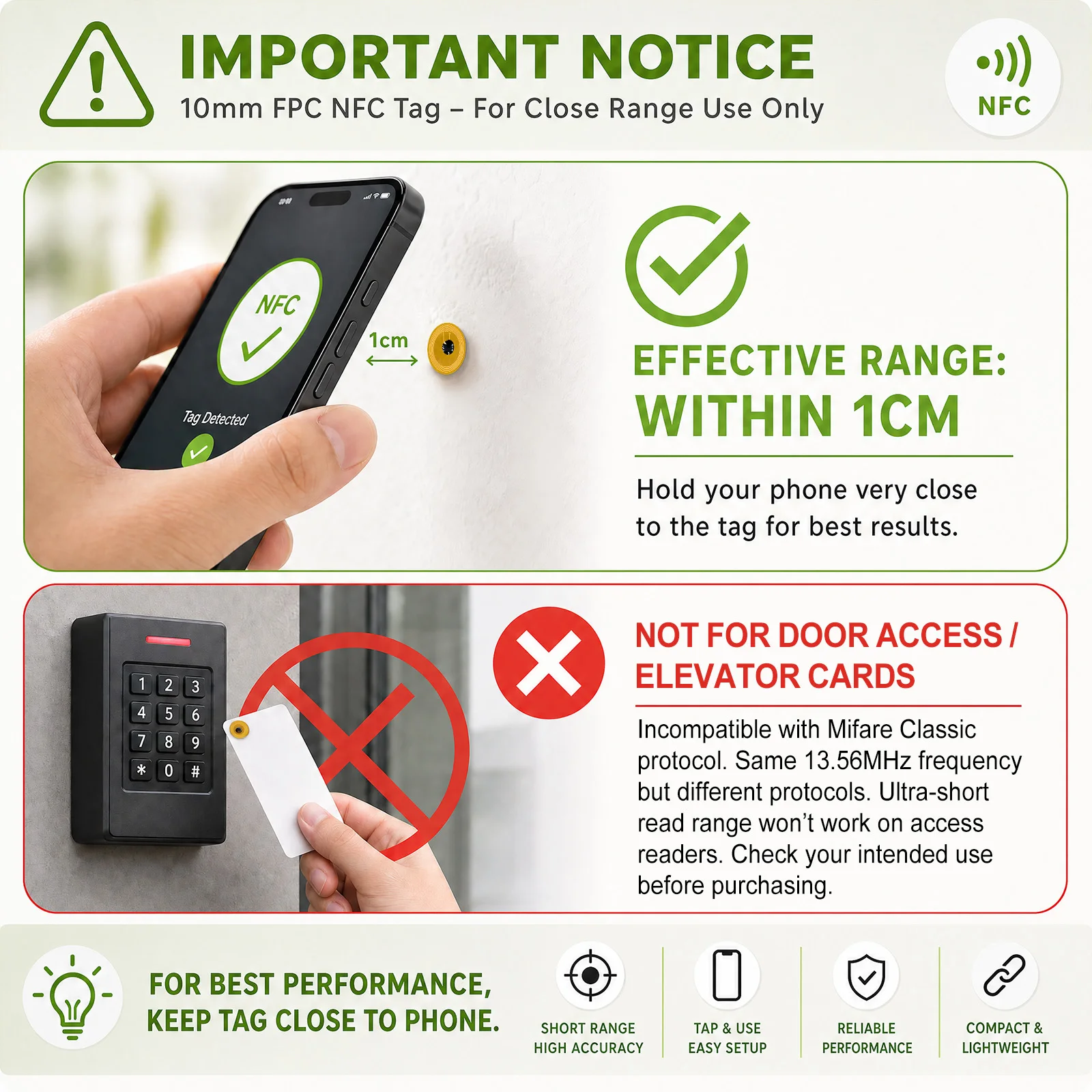 20/50Pack 10mm Small FPC NFC Tag NTAG213 144Bytes Programmable Rewritable Sticker for Smart Devices Product Authentication view 5