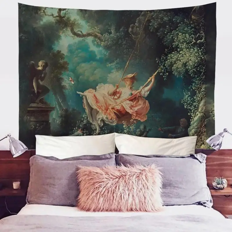VIKAMA Durer Rose Garlands Wall Tapestry Vintage Renaissance Art Hanging Cloth Classical Religious Bedroom Decor Gift