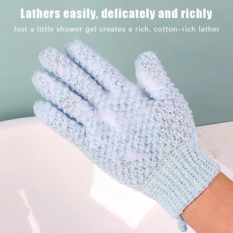 Guantes de baño elásticos para el hogar, toalla de ducha, exfoliante, lavado corporal, suministro para el hogar, limpieza de la espalda