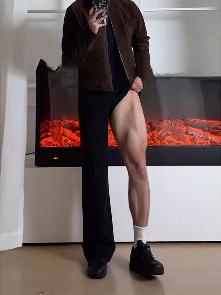 

Мужские прямые брюки Cleanfit Bla, осенний сезон, утягивающие длинные брюки с визуальным эффектом, слегка расклешенные брюки в американском стиле