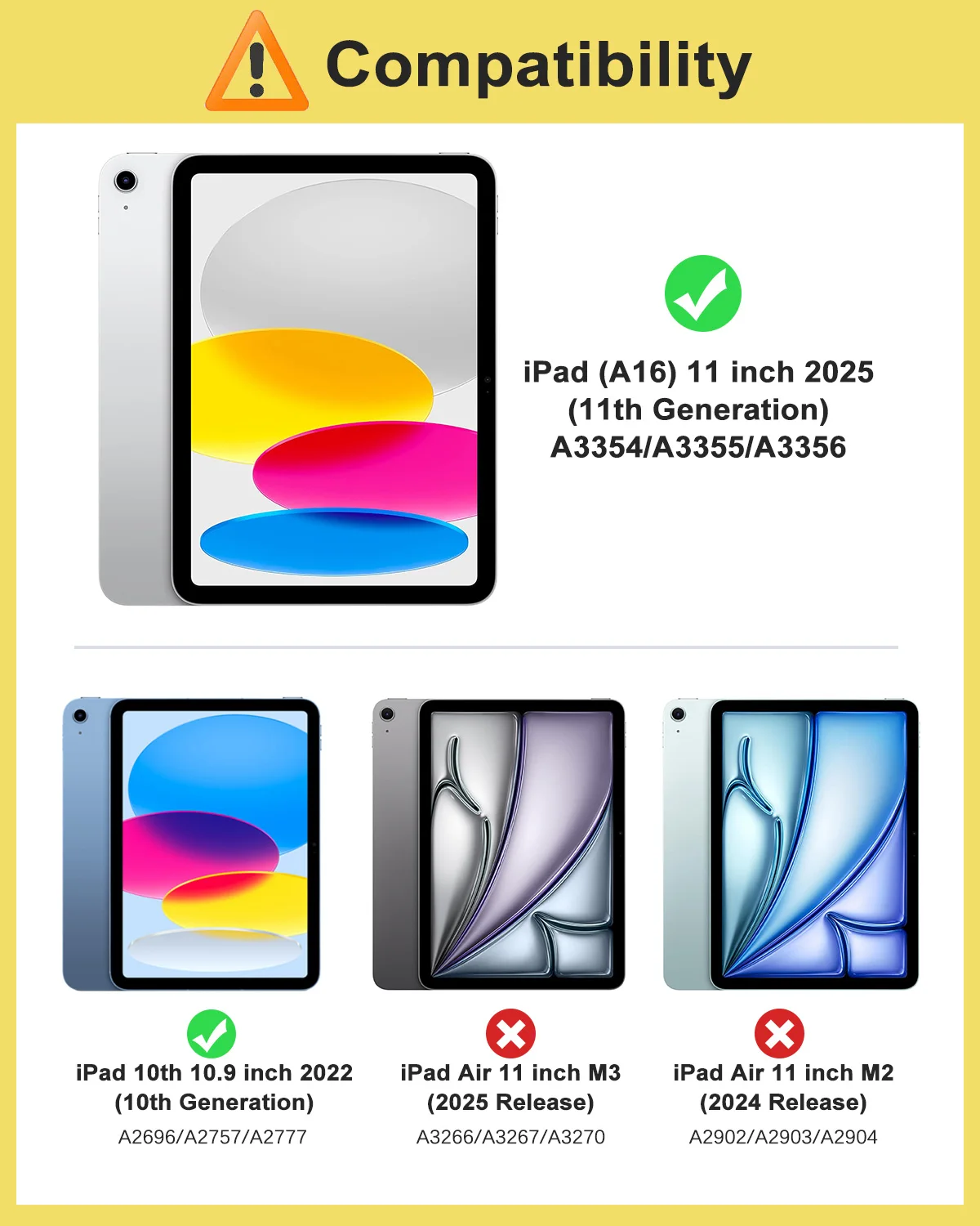 Glitter Smart Cover for iPad (A16) 11th Generation 11 Inch 2025,iPad 10th Generation 2022 10.9 Inch Sparkly Clear Back Shell