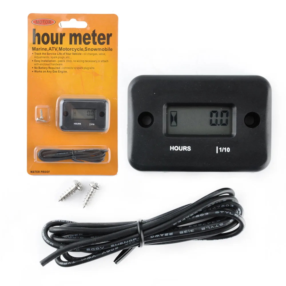 Digital Hour Meter LCD Counter Waterproof Display For ATV Motorcycle Snowmobile Gasoline Boat Generator Bike Car Accessories