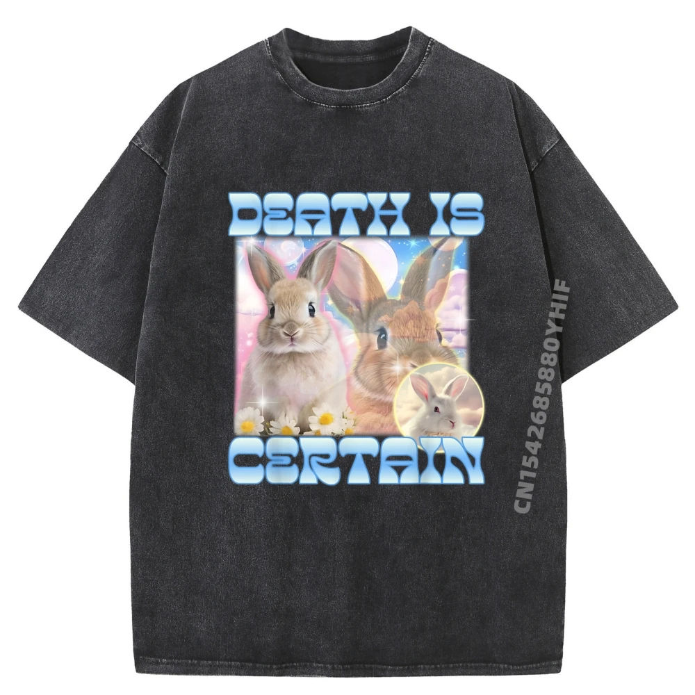 

Death Is Certain Funny Meme Men T-shirt Short Sleeve Graphic Mens Tops Tees Normal Tops Tees Daily Wear Comfortable Washed Shirt