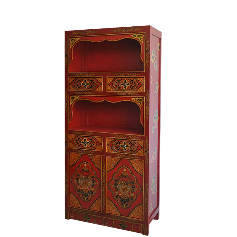 

Bookcase Buddhist Sutra Buddha Niche Locker Antique Display Showcase Painted Furniture