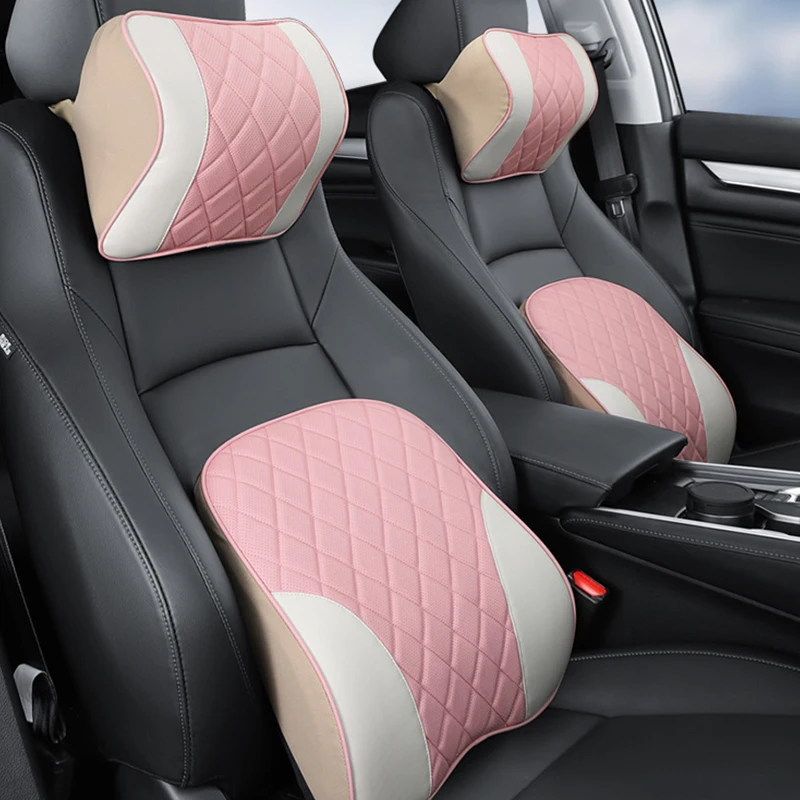 New Car Lumbar Support Pillow Memory Foam Auto Neck Pillow Waist Support Removable Washable Backrest Universal Vehicle Cushion
