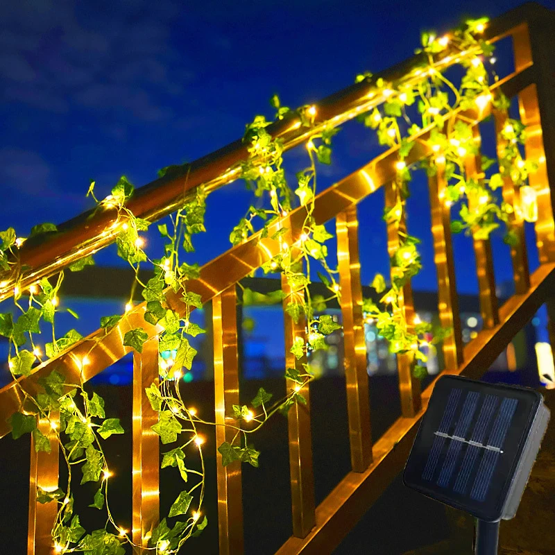 

10/5/2M LED Solar Maple Leaf String Lights Outdoor Holiday Fairy Light for Garden Decoration Hawaii Party Camping Wedding Decor