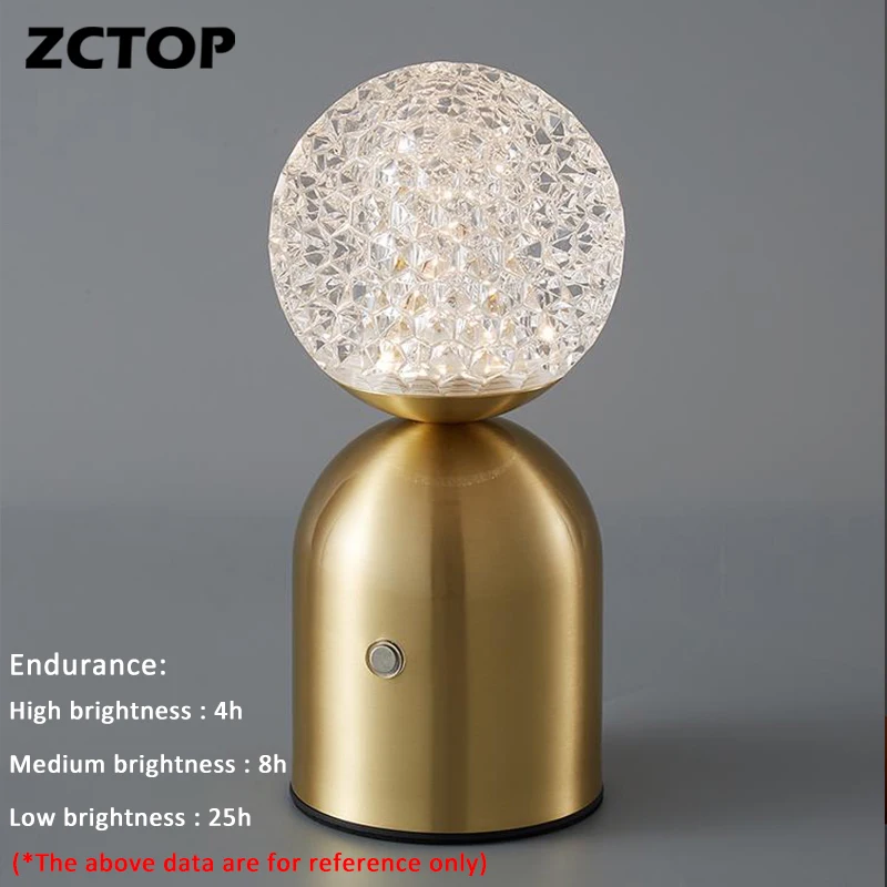 LED Table Light With Touch Switch Bedroom Bedside Lamp 3W Indoor Decor Night Light Lighting Fixture Copper And Acrylic Materials