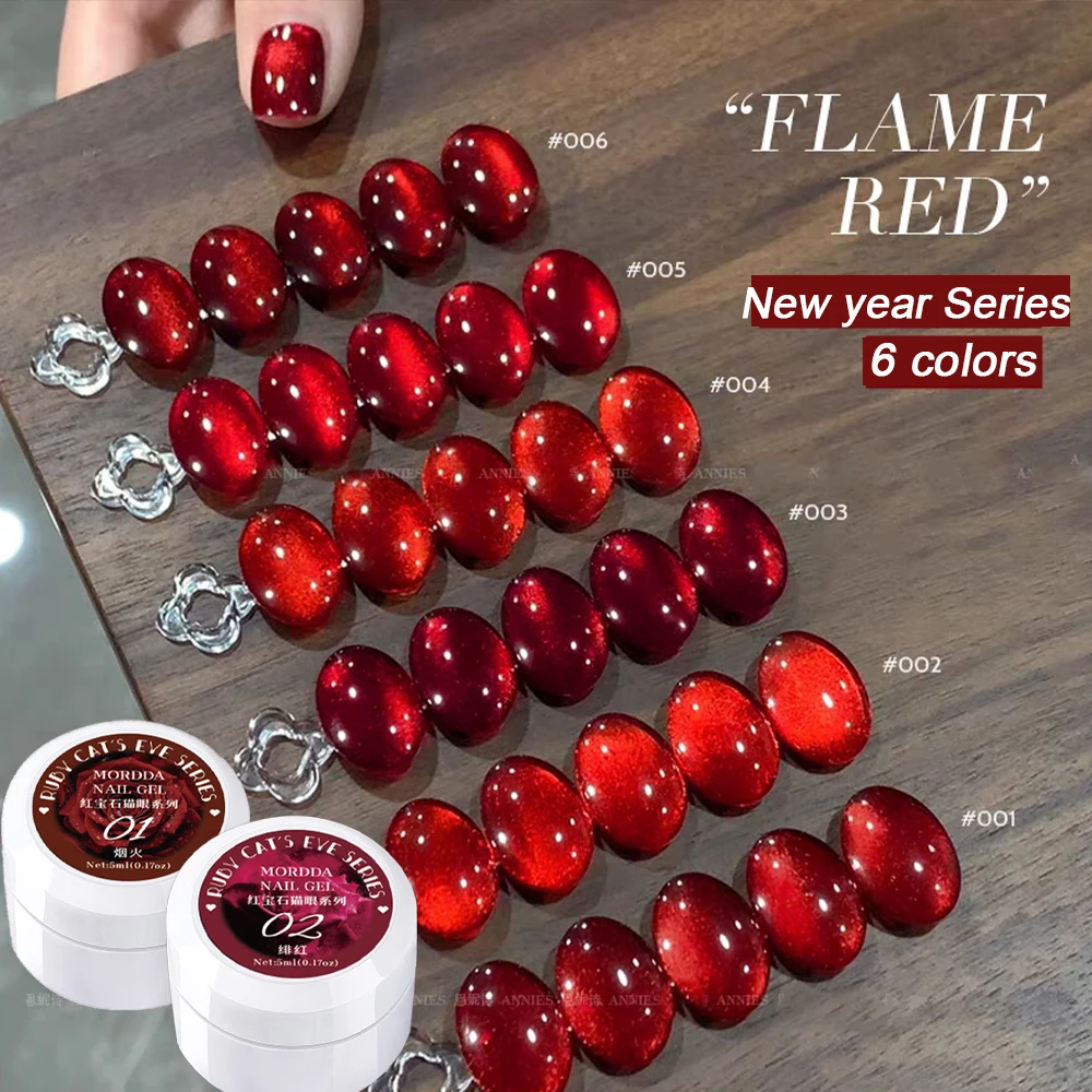 

1 банка розового рубино-красного гель-лака для ногтей «кошачий глаз» осень и зима новогодняя серия Soak Off светодиодный/УФ полуперманентный лак сетка 5 мл