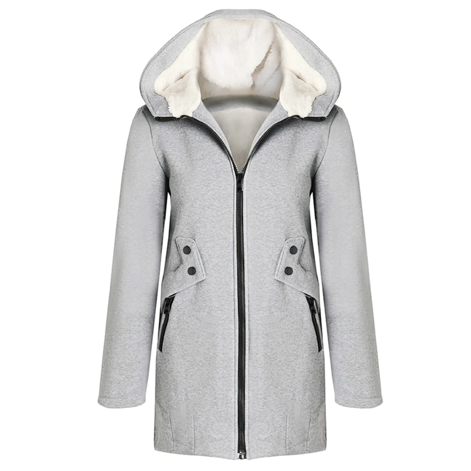 2024 Autumn and Winter Coat Large Women's Wear With Velvet Thickened Women's Sweatshirt Hoodie Medium Length Coat