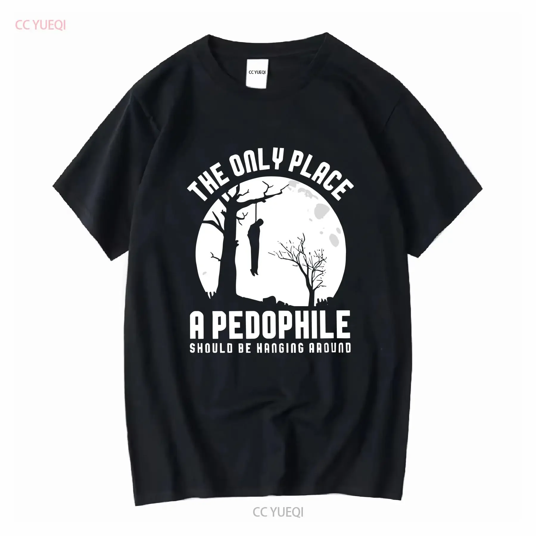 Camiseta The Only Place A Pedophile debería colgar alrededor, talla S 5XL, vintage, lavada, elegante, suave, con gráfico, moda urbana