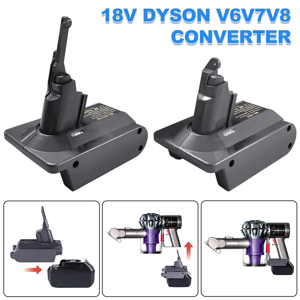 

Battery Adapter Converter for Milwaukee 18V Lithium Battery to for Dyson V6 V7 V8 Vacuum Cleaner