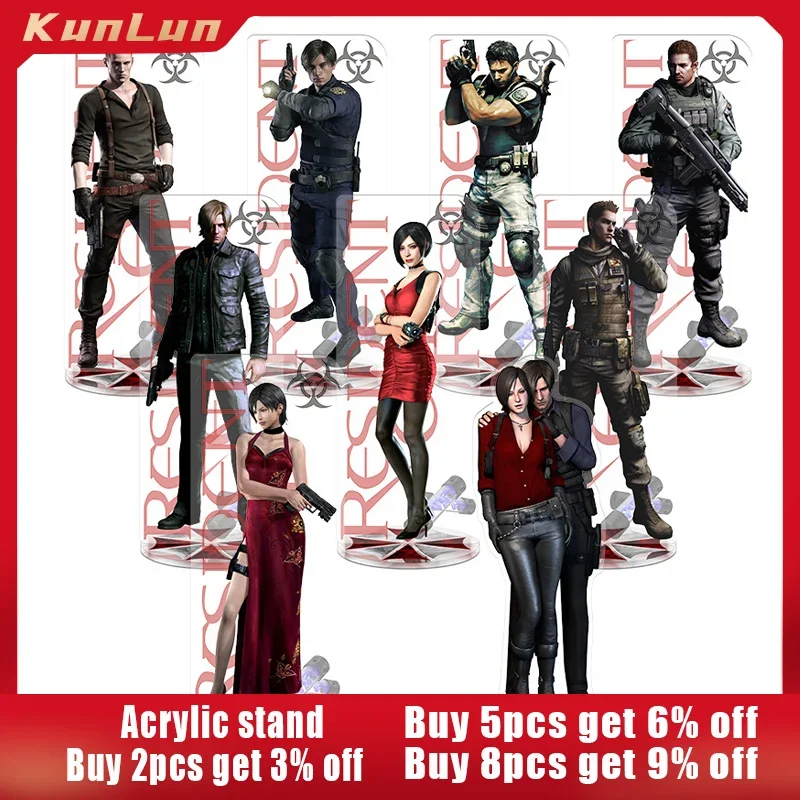 16cm Game Resident Evil Figure Acrylic Stand Biohazard Alice Desk Ornaments Ada-Wong Statue Leon Figure Jill Doll Jake Figur Toy