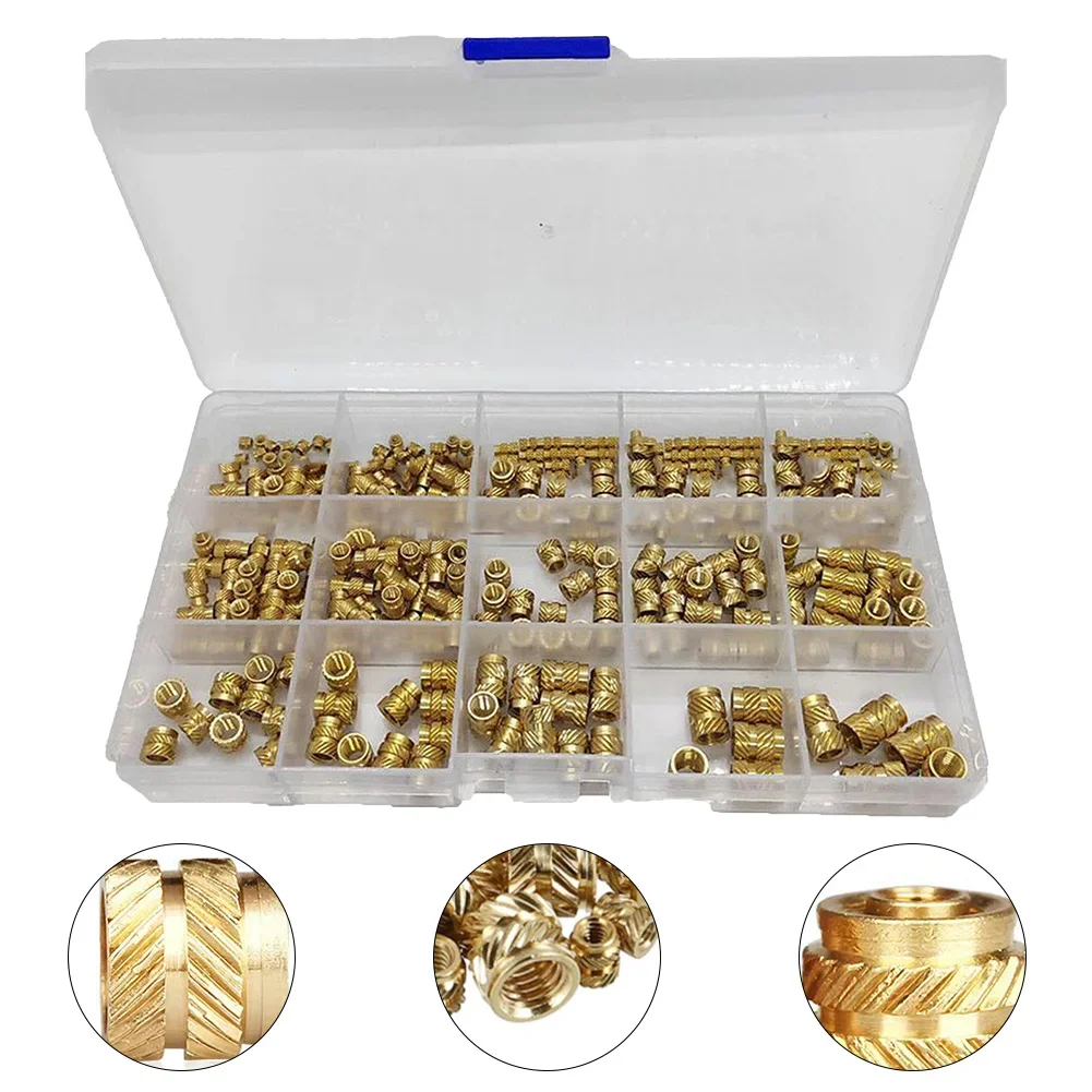 

220pcs M2 Thread Knurled Brass Threaded Heat Set Heat Resistant Insert Embedment Nut For 3D Printer Insert Nuts Accessories