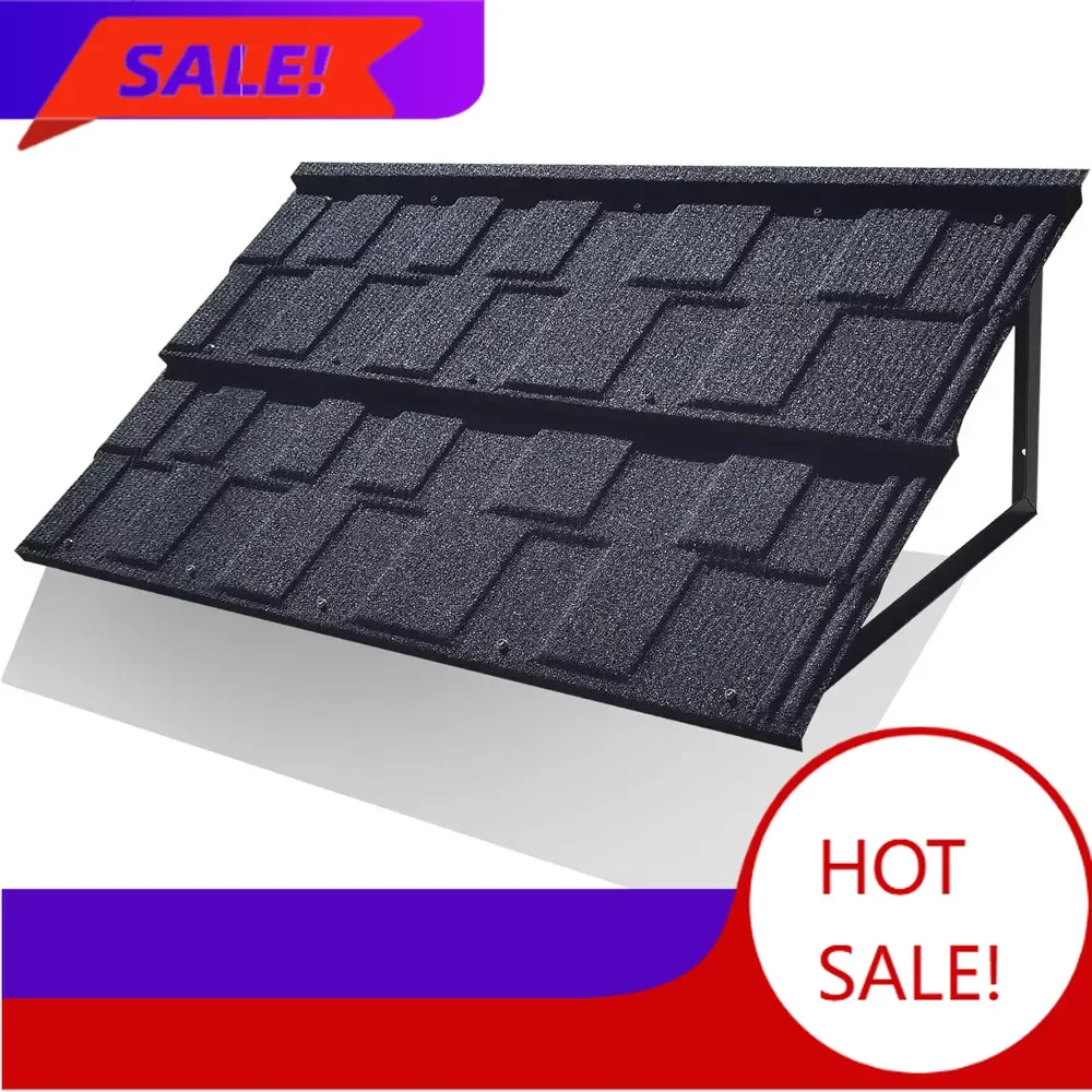 

Бестселлер: Металлические навесы с фиксированным креплением, 52 дюйма (Ш) x 31 дюйм (В), треугольная стальная рама с металлическим навесом в форме плитки для входной двери.