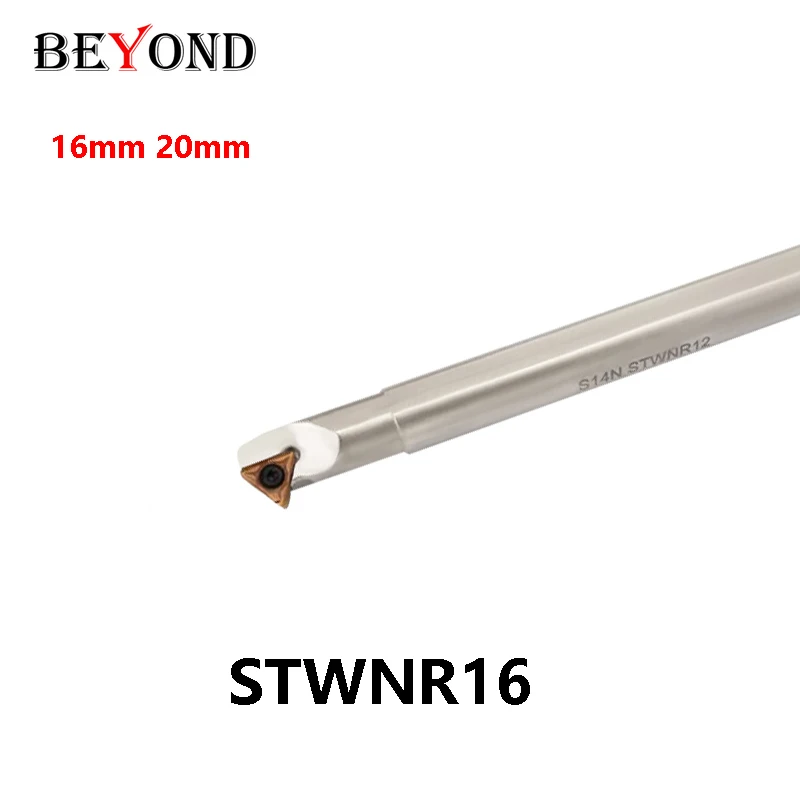 BEYOND S16Q-STWNR16 S20R-STWNR16 White Nickel STWNR 16mm 20mm TNMG1604 Internal Turning Cutter Shank Carbide Inserts