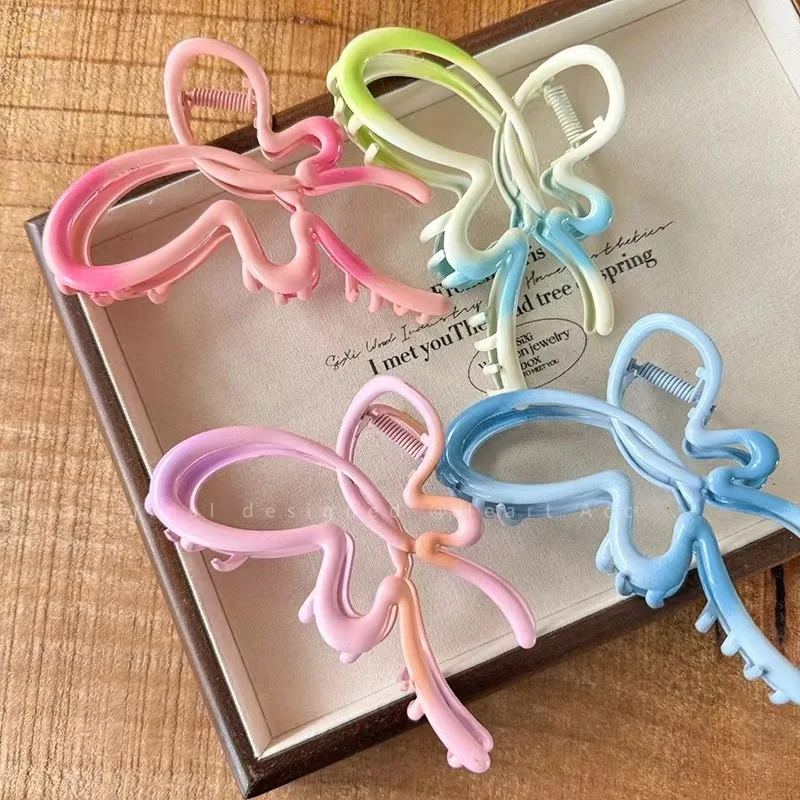 Gradual Change Color Butterfly Hair Clip Women Summer Hair Claw Clip New Back Shark Clip Trendy Claw Clips Girl Hair Accessories