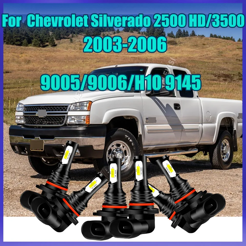 

Led White Car Lamp Headlight Foglight Foglamp Driving Light For Chevrolet Silverado 2500 HD/3500 2003 2004 2005 2006 Pick Up