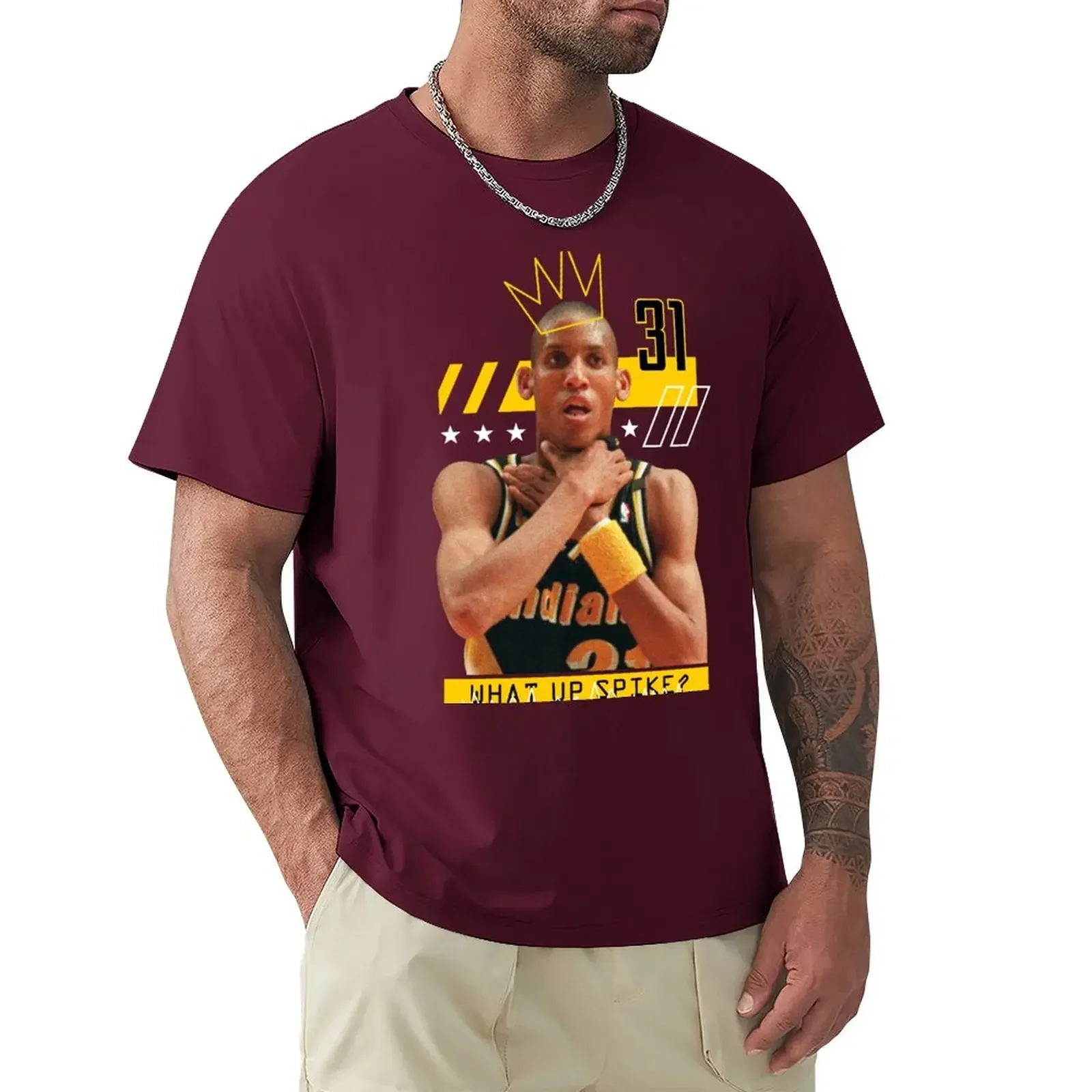 Summer Tops Sweat Designer T Shirt Men Reggie Miller Choke Basketball T-Shirt Men Clothing Harajuku Graphic Summer Funny tops