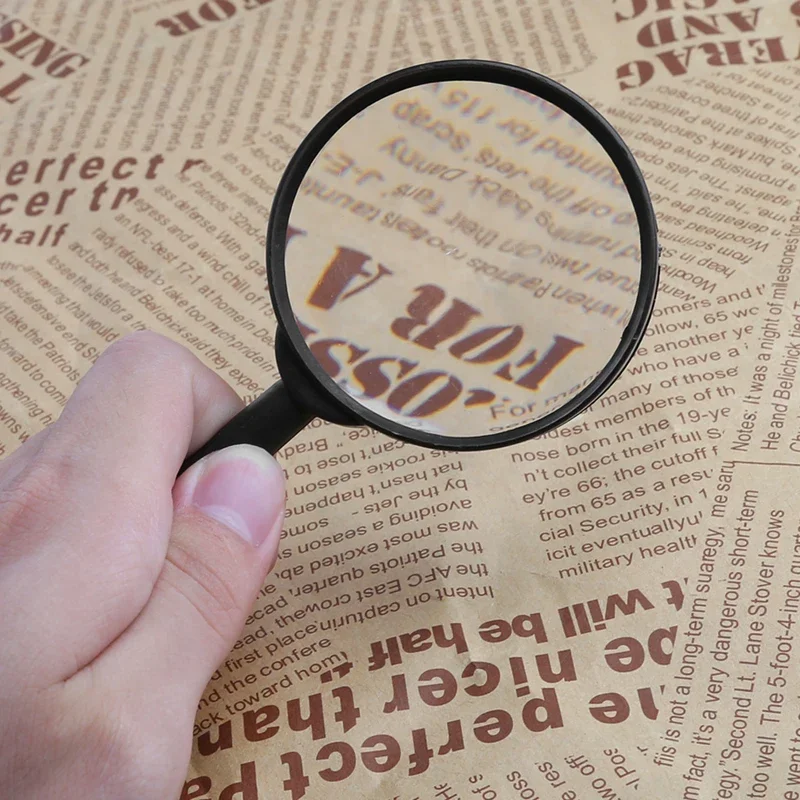 60mm Optical Magnifying Glass Plastic Frame Portable Reading Magnifier for Kids Students Seniors Picture Text Viewing