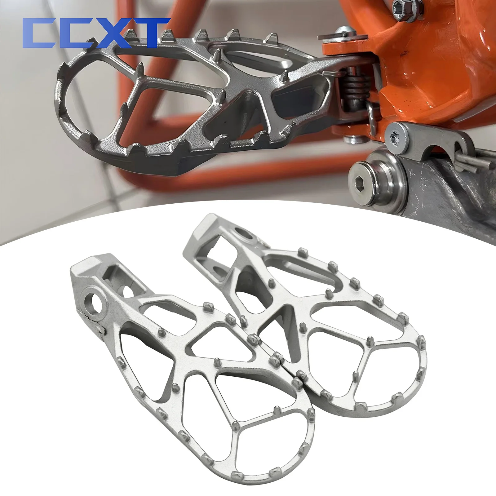 Motorcycle Forged Foot Pegs Pedal For KTM EXC EXCF XCW 2024 SX SXF XC XCF 2023-2024 150 200 250 300 350 400 450 500 Universal