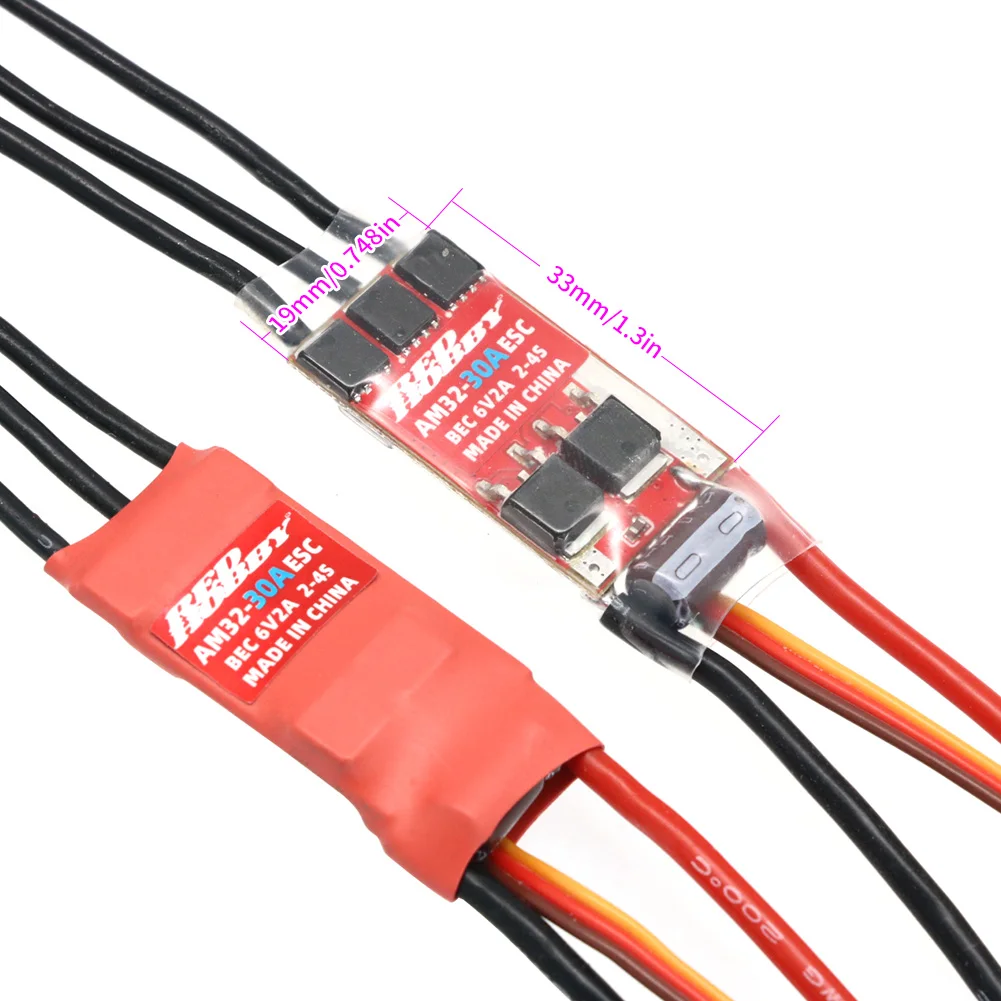 Redhobby 2-4S AM32 فرش ESC 30A ثنائي الاتجاه سرعة تحكم ESC مع 6 فولت 2A UBEC ل RC مولتيكوبتر طائرة RC سيارة قارب نموذج