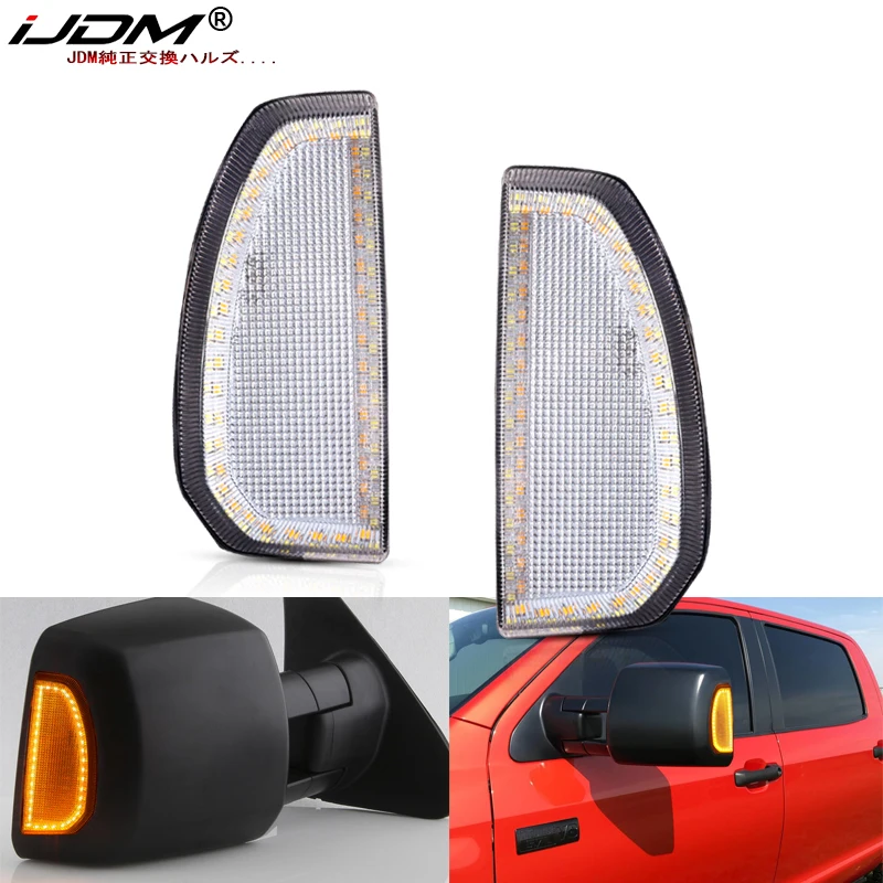 2pcs Switchback LED Side Mirror Marker Lamps For Toyota Tundra Super Duty,White LED Parking Light,Amber LED Turn Signal Light