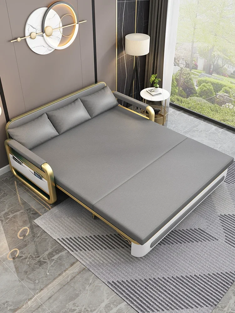 Light luxury sofa bed living room foldable single double small apartment sitting and lying  cloth multi-functional storage