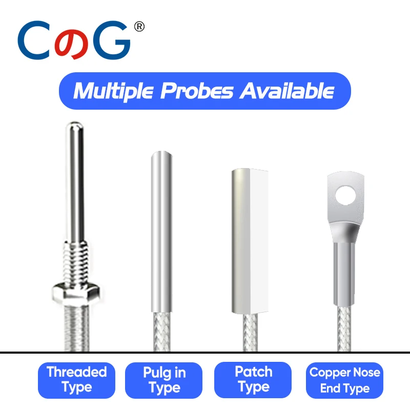 CG PT100 Temperature Sensor Platinum RTD Multitype Probe with High Precision Three-wire PFTE Cable Waterproof and Anti-corrosion