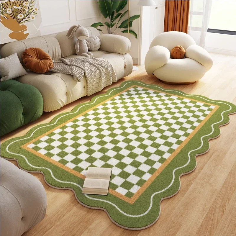 Large Area Carpets for Living Room IG Room Decor Washable  Thickening  Plush Mats Plaid Children Bedroom Fluffy Rug Ковер Tapete