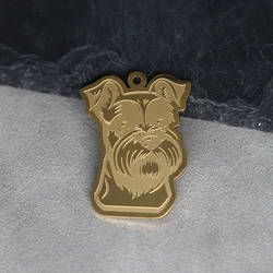 2pcs Cute Miniature Schnauzer Dog Earring Charms DIY Pets Animal Charm Pendants For Bracelet Keychain Jewelry Make