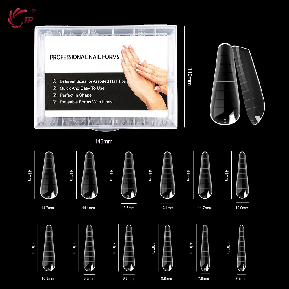 Tp 120Pcs Dual Form Nail Quick Building Gel Mal Full Cover Acryl Valse Nail Tips Verlengsysteem Top Vormen Mallen Accessoires