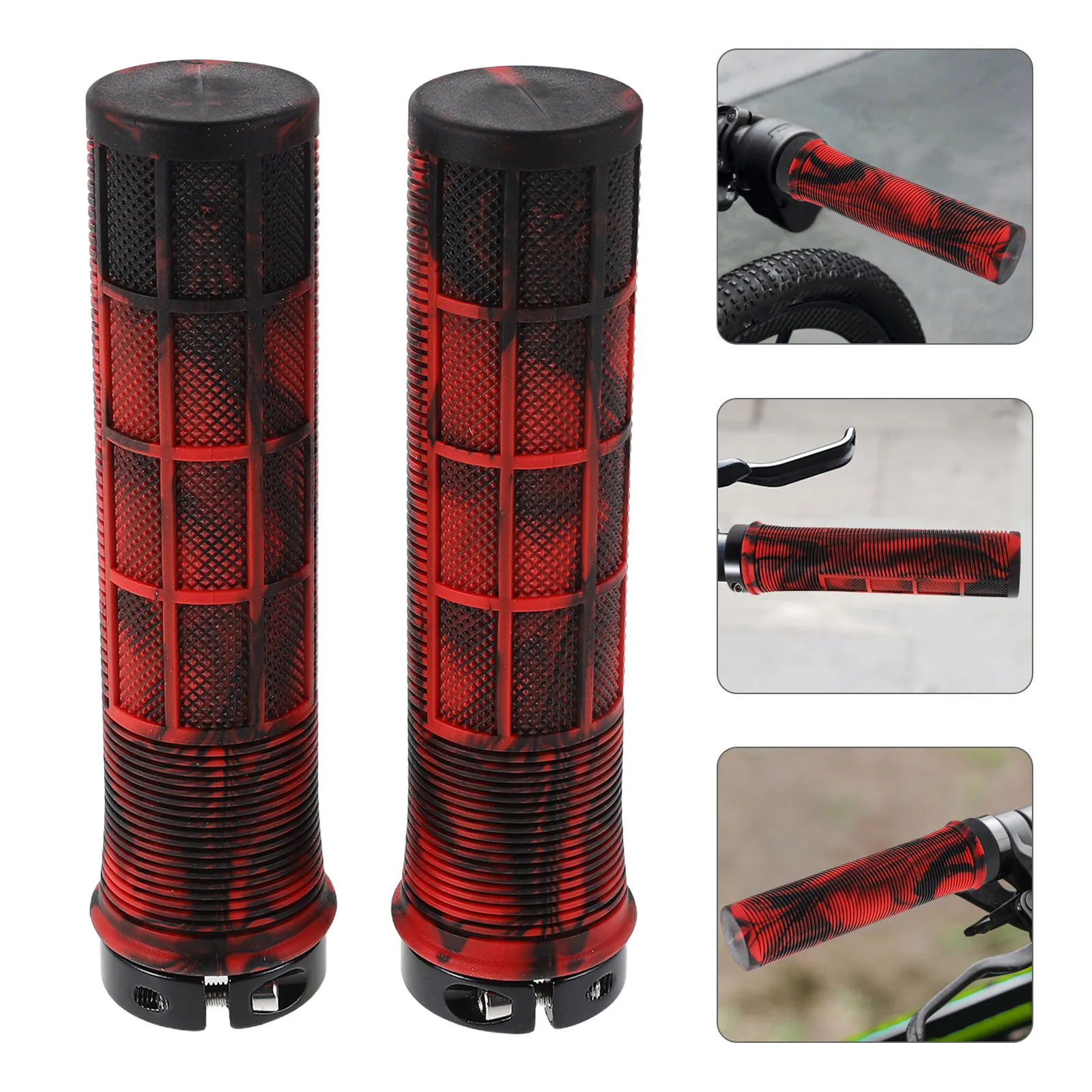 

2 шт., ручки для руля горного велосипеда, фиксирующие нескользящие резиновые чехлы, простая установка, камуфляжные аксессуары для уличных велосипедных ручек