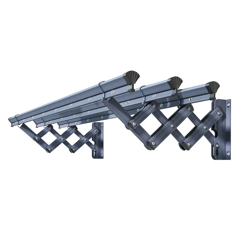 

Aluminum alloy drying rack Balcony telescopic hanger Household folding clothes drying rod Indoor and outdoor push-pull quilt dry