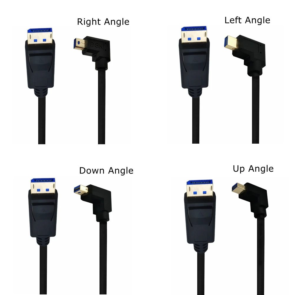 

DP 1.4 Cable DisplayPort to Mini DisplayPort 8K 60Hz 4K 144Hz/120Hz 2K 165Hz 32.4Gbps HDR Video Mini Displayport Elbow Support