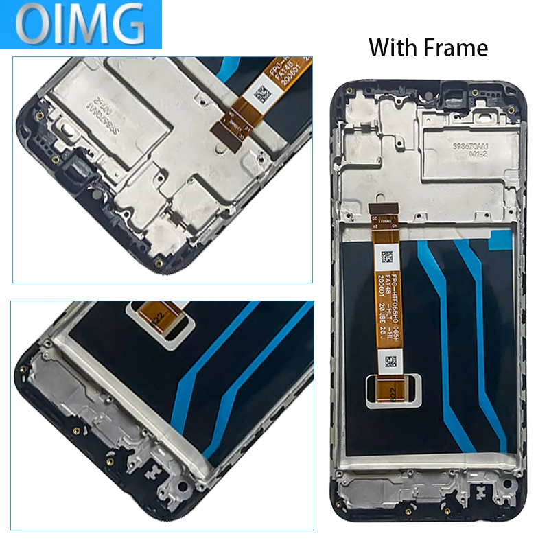 For OPPO Realme C3 Original LCD Display With Frame Touch Screen Panel Digitizer Replacement Parts RMX2027 RMX2021 RMX2020