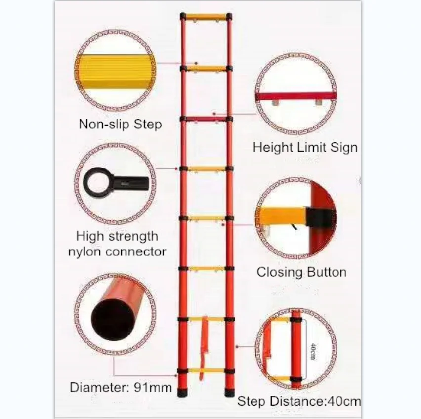 Ultra-light and high-strength folding ladder for outdoor industrial FRP expansion insulation