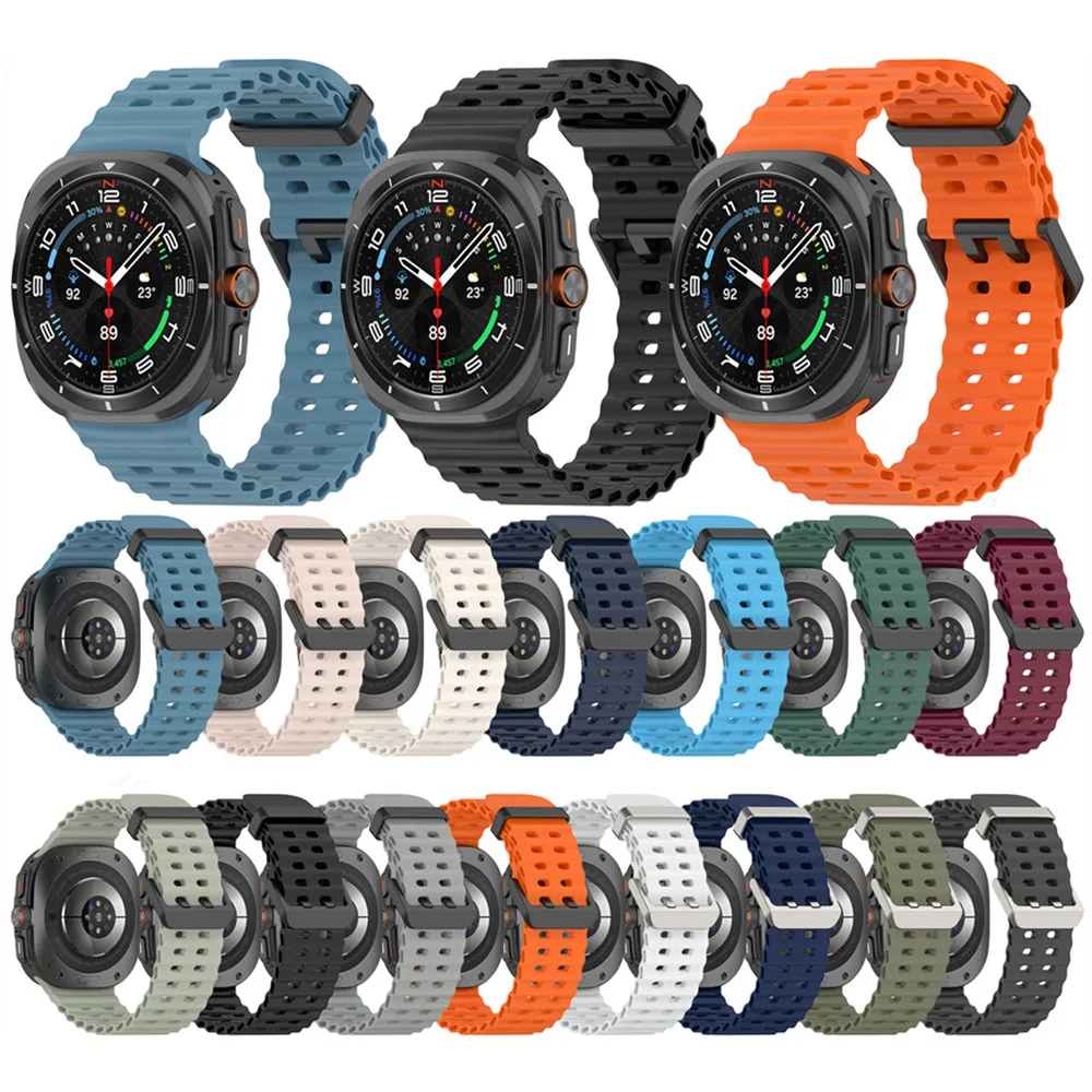 Cinturino in silicone per accessori per braccialetti sportivi con cinturino oceano Samsung Galaxy Watch Ultra 47mm