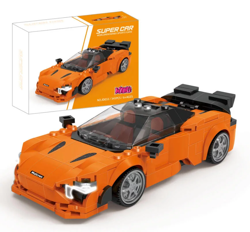 

Набор для сборки оранжевого суперкара, 345 деталей, коллекционная модель спортивного гоночного автомобиля, идеально подходит для демонстрации на рабочем столе и для любителей-конструкторов.