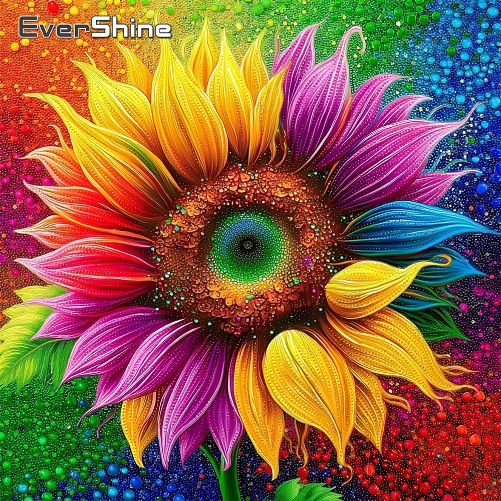 EverShine Diamant-Stickerei Blumen-Strass-Bild Mosaik Sonnenblume 5D DIY Vollflächiges Malbild Heimdekoration