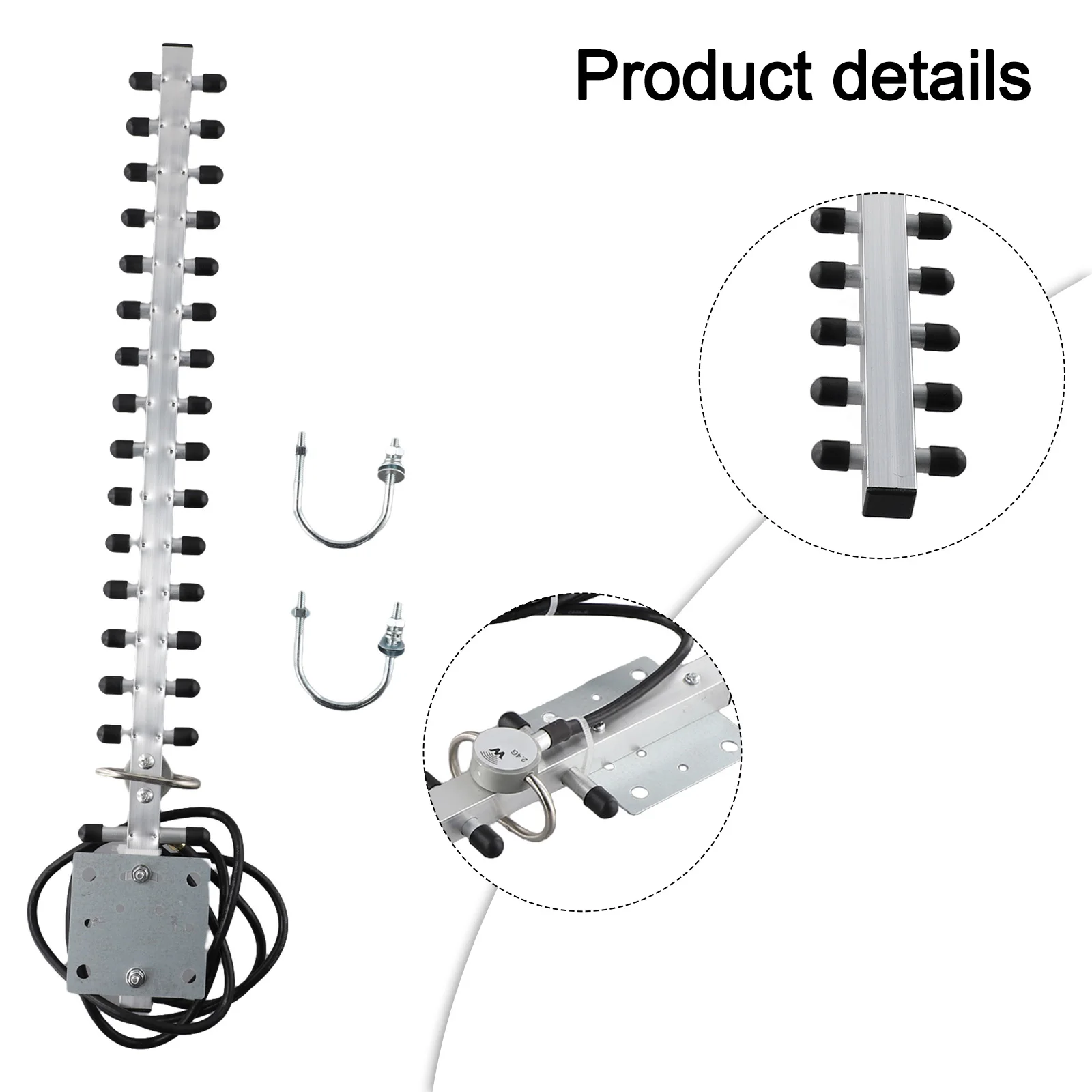 Sturdy And Practical Antenna 150cm Black Compatible With Modems GHz WiFi Antenna Outdoor Directional Signal Silver