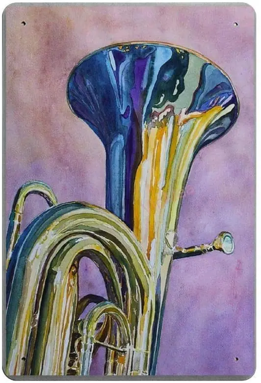 Bit SIGNSHM Tuba Addicts Retro Metal Tin Sign Plaque Poster Wall Decor Art Shabby Chic Gift Suitable 12x8 Inch sign