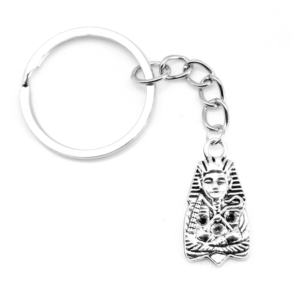 1 Piece Egyptian Pharaoh Friends Keyring Handmade Jewerly 14x27mm