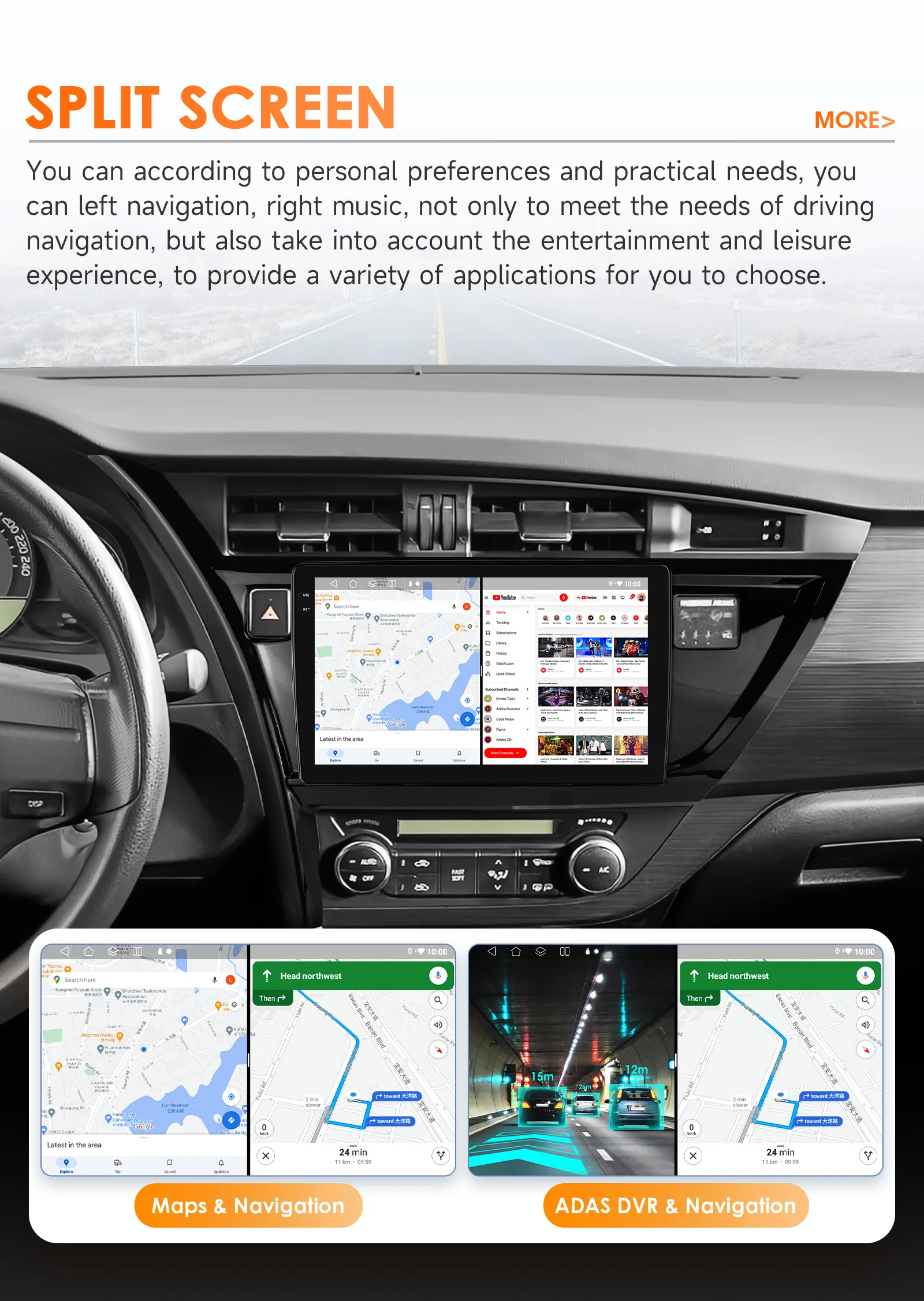 Hizpo 2 din Android Auto Radio für Toyota Corolla Auris 2013-2016 Carplay 4G Auto Multimedia GPS 2din Autoradio 360 Kamera RDS – Detail 32