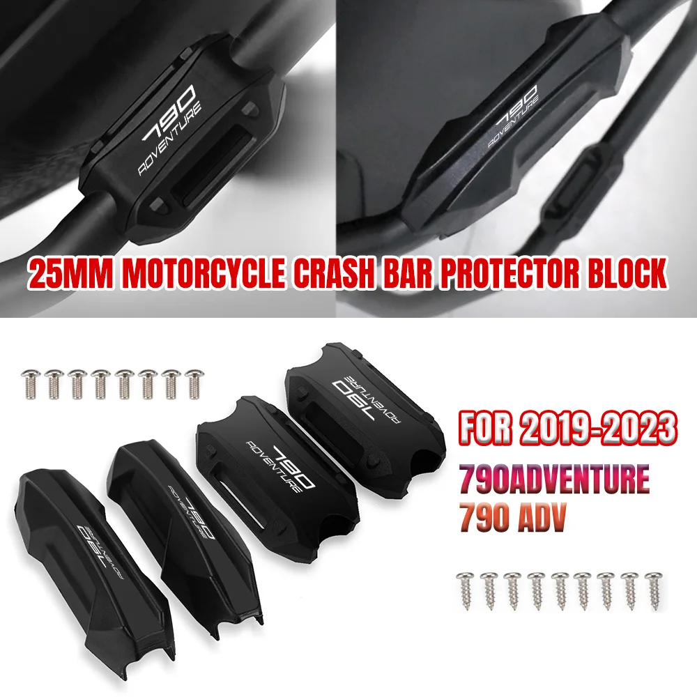 

790ADV Motorcycle 25mm Bumper Engine Guard Protect Block Crash Bar Decorative For 790ADVENTURE 790 ADV 2019 2020 2021 2022 2023