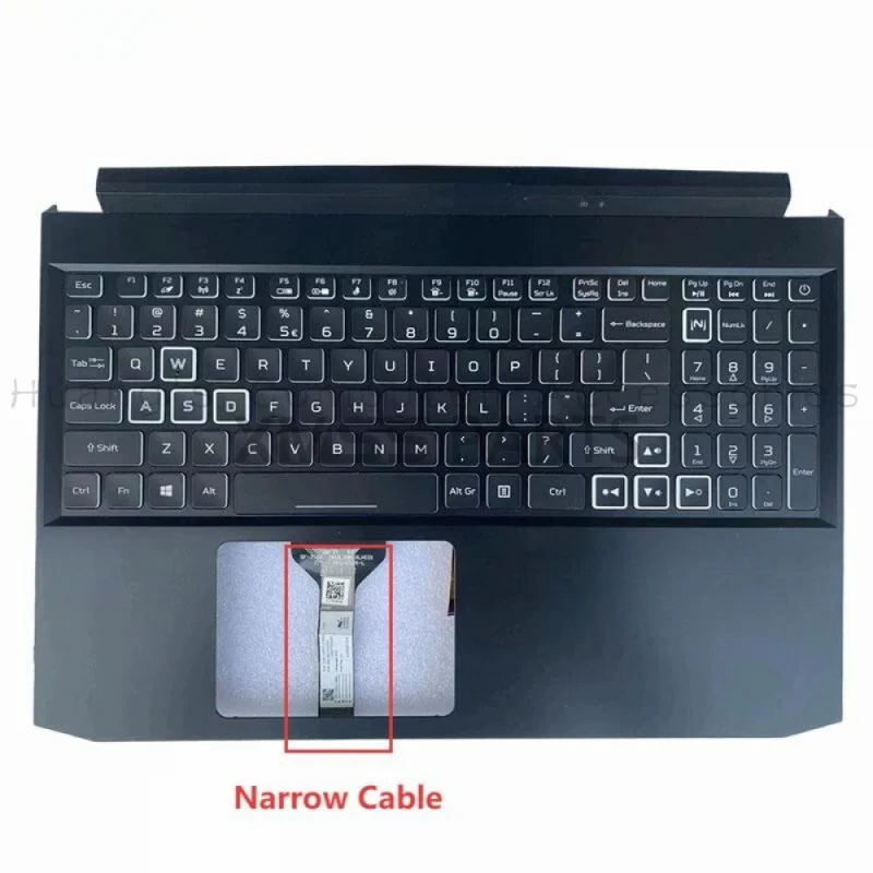SS+Used Palmrest With Keyboard For Acer Nitro5 AN515-44 AN515-55 AN515-56 AN515-57 (Narrow Cable) Laptop Replacement Part