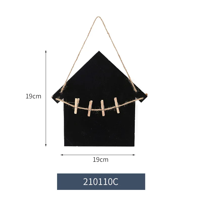 Single Sided Message Blackboard DIY Home Shop Hanging Rope Ornament Wooden Craft Writing Tool Welcome Sign