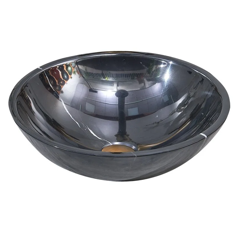 

Modern simple hotel black marble wash basin washbasin washbasin washbasin black and white root basin single basin