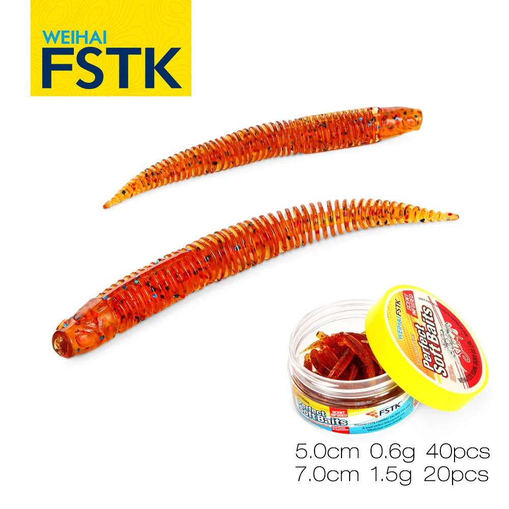 FSTK Pesca Fishing Bass Lure Sinking 0.6g 1.5g 5cm 7cm Wobblers Carp Fishing 20pcs Soft Lures Silicone Artificial Plastic Baits