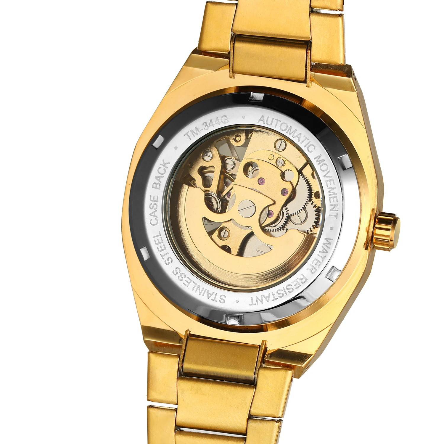 Forsining 8272 Gold Automatic Watch for Men Skeleton Classic Style Stainless Steel Waterproof Luxury Brand Luminous Wristwatches